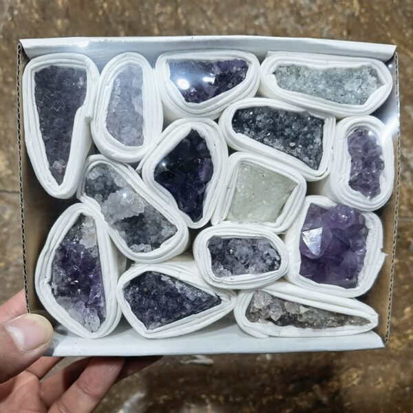 amethyst raw crystal set