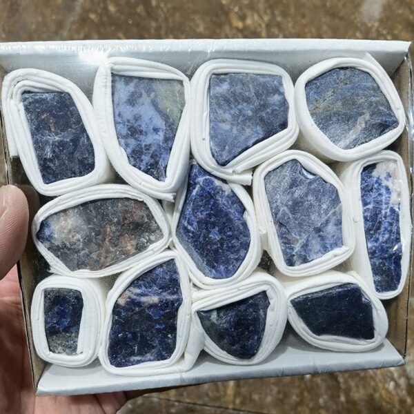 blue sodalite raw crystal set