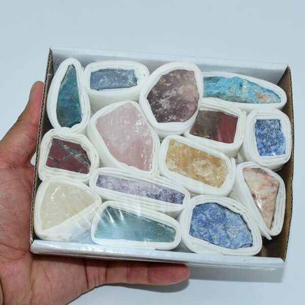 mixed stones raw crystal set