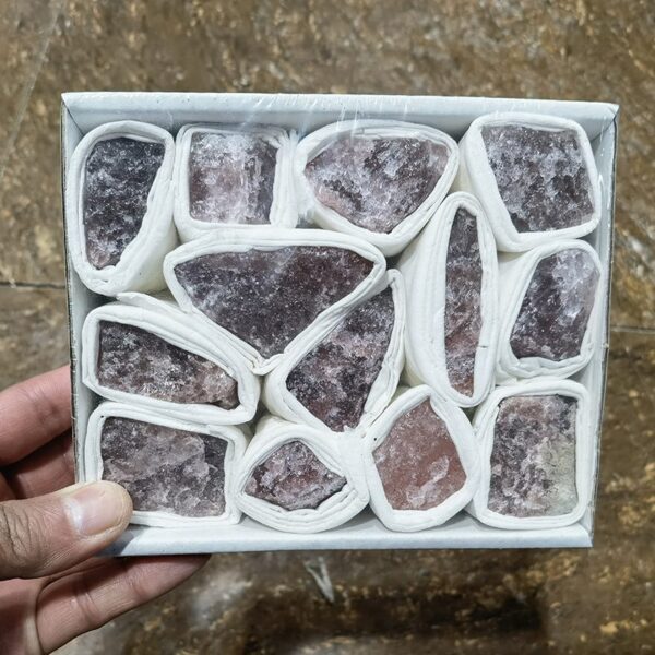 strawberry quartz raw crystal set
