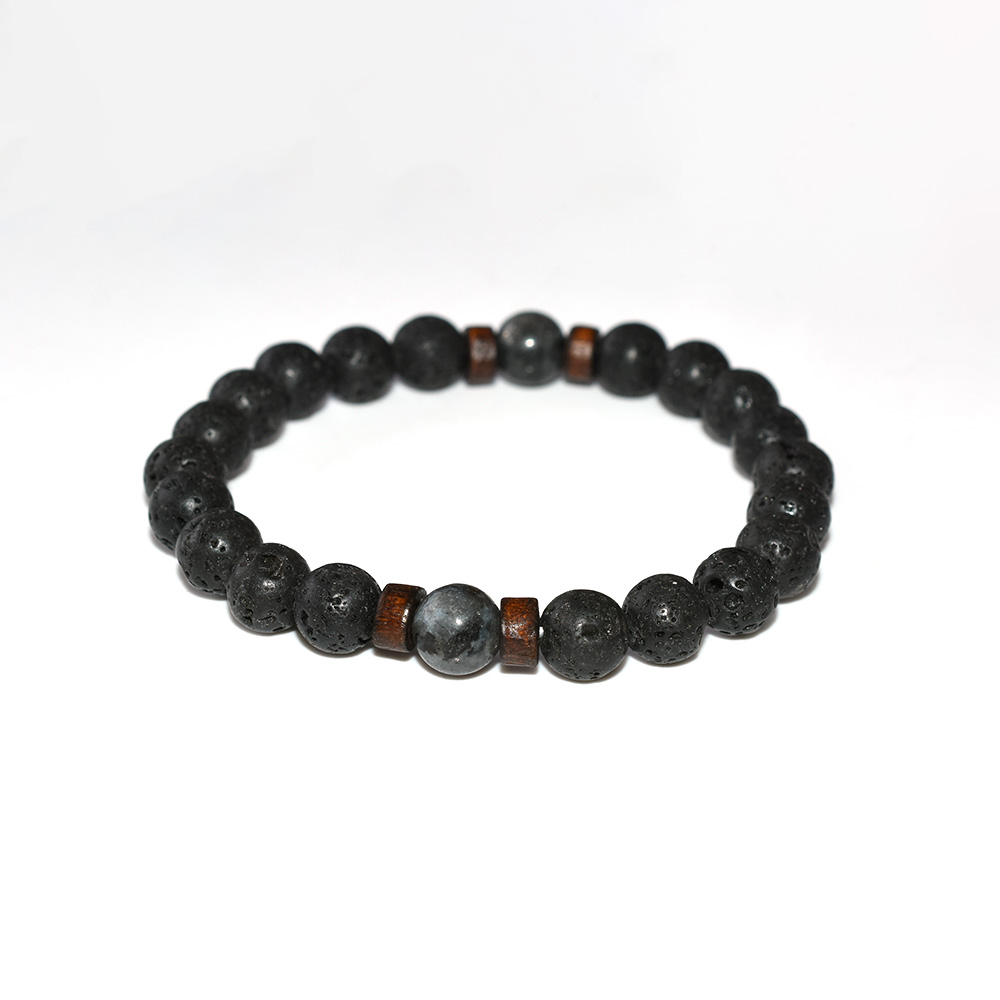 8mm mens lava stone bracelet