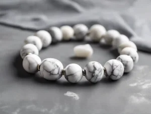 howlite bracelet on the ground