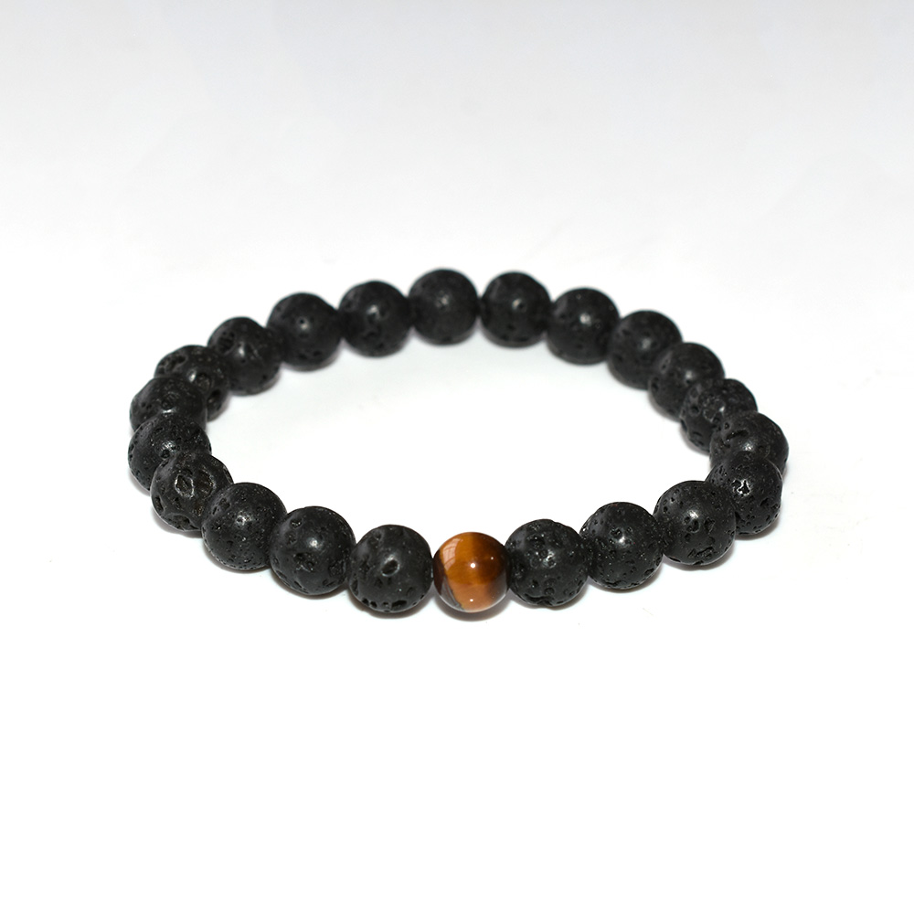 8mm lava rock stone bracelet