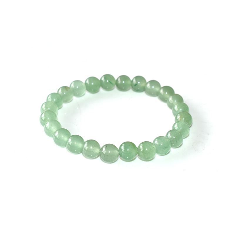 8mm Green Stone Bracelet made of natural Green Aventurine beads, simple round design jewelry