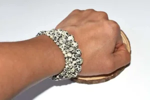 Wholesale Dalmatian Stone Bracelet On Wrist