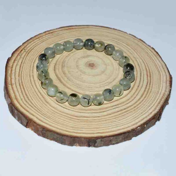 Elegant Prehnite Bracelet featuring 8mm round beads