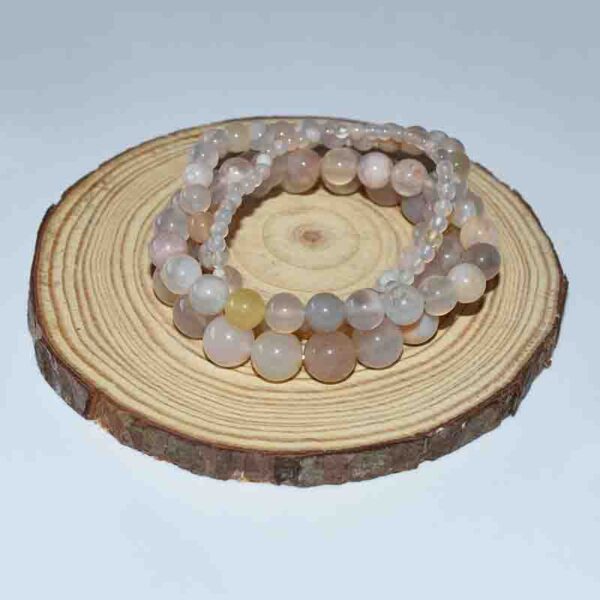 Set of Cherry Blossom Agate Bracelets in 4mm to 10mm