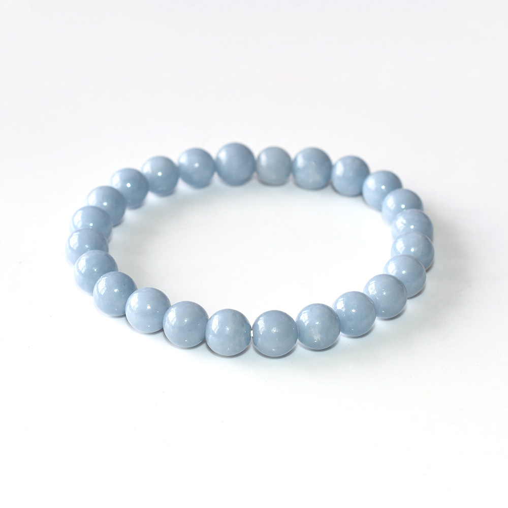 Angelite Stone Bracelet Close-up Texture