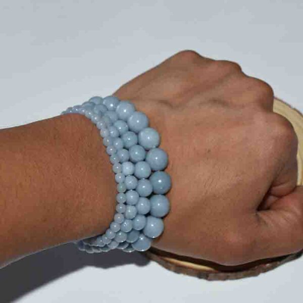 Wearing Angelite Bracelet for Inner Peace