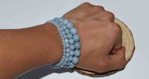 Wearing Angelite Bracelet for Inner Peace