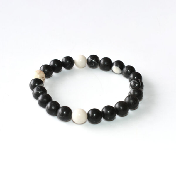 Zebra Jasper Bracelet with natural black-white stripes