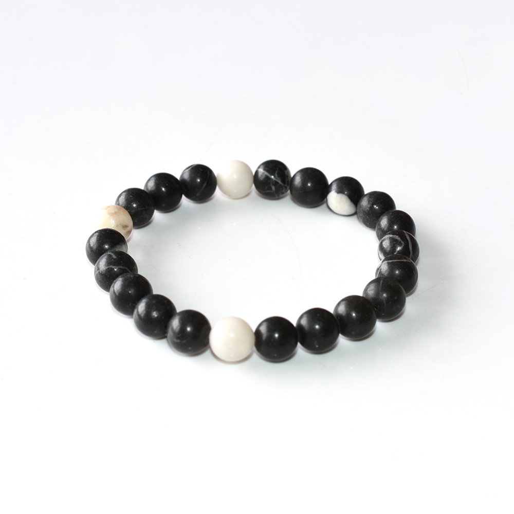 Zebra Jasper Bracelet with natural black-white stripes