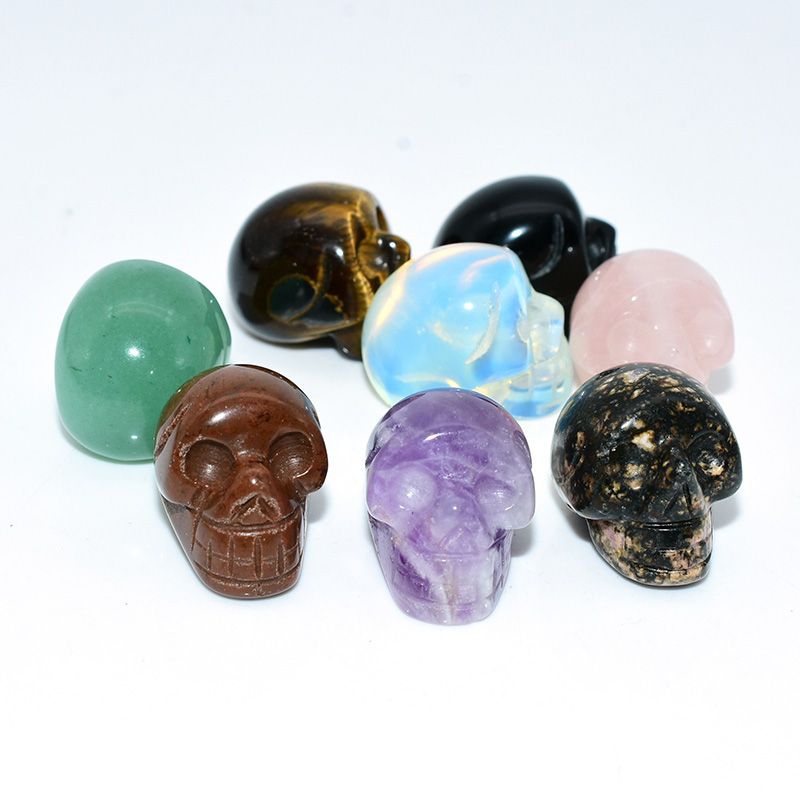 Mixed Skull Crystals – Full Set of 1 Inch Carved Gemstone Skulls