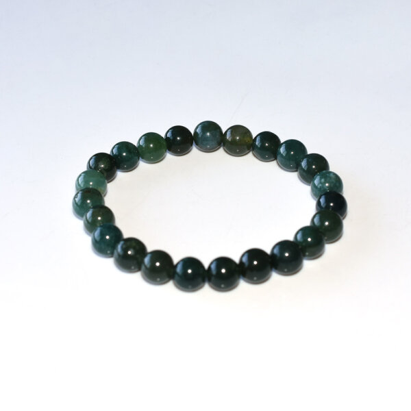 Single strand Moss Agate Bracelet – minimal natural gemstone