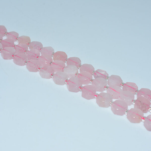rose quartz hexagon beads