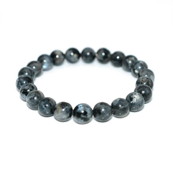 Natural Larvikite Bracelet with glossy finish and deep black tones