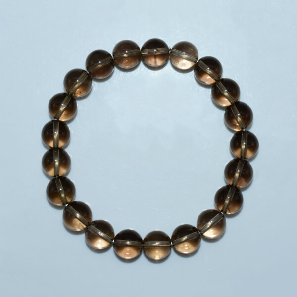 Natural Smoky Quartz Crystal Bracelet with round beads
