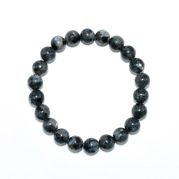Single Larvikite Bracelet in circle layout with dark gray tones