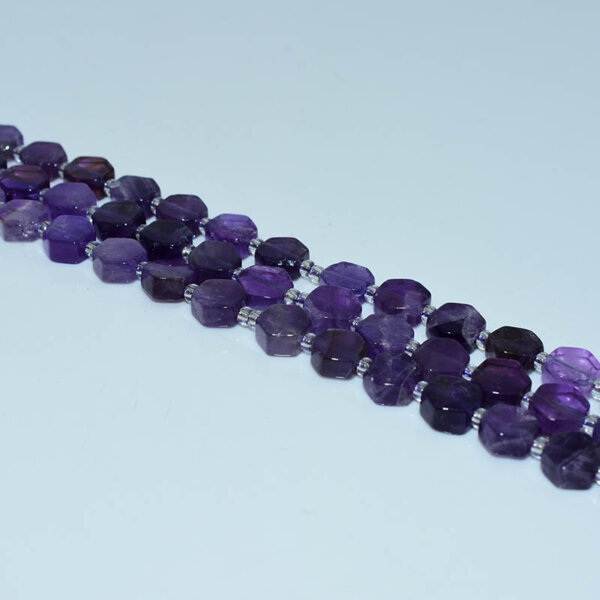 amethyst hexagon beads