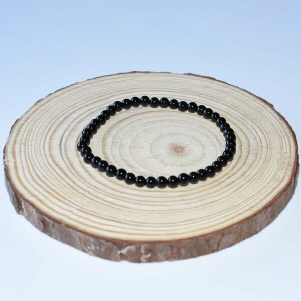 Protective black tourmaline bracelet shown for gemstone jewelry product