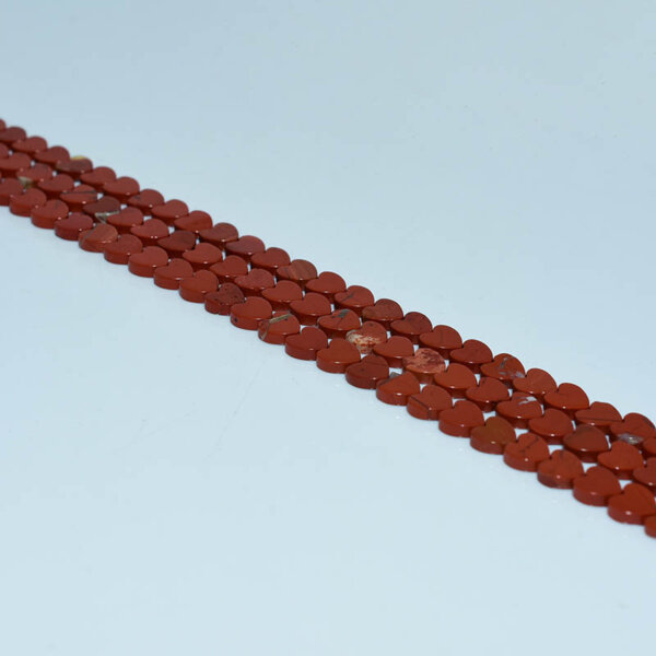 red jasper heart shaped beads
