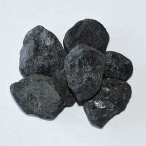 Pile of natural Raw Black Tourmaline rough stones