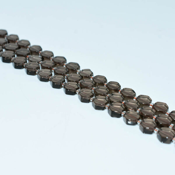 smoky quartz hexagon beads
