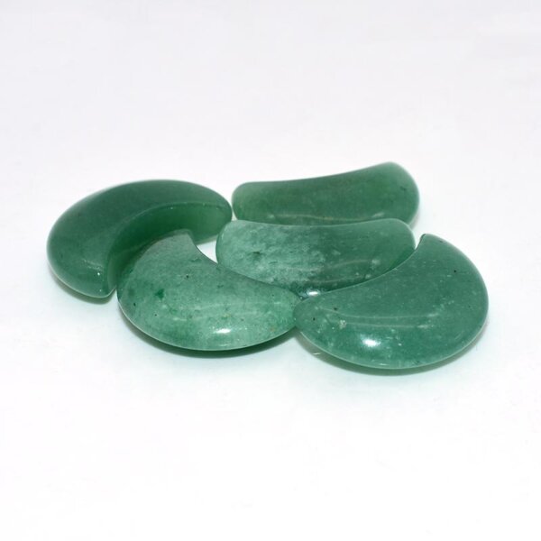 Green Aventurine Moon Crystals – Prosperity Crescent Trio
