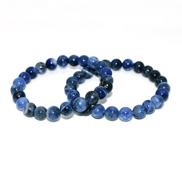 Dual-strand Blue Sodalite Bracelets with rich navy-blue gemstones