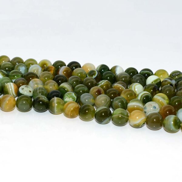 apple green agate beads arranged neatly