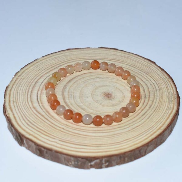 Dual-tone Red Aventurine Bracelet featuring mixed warm colors