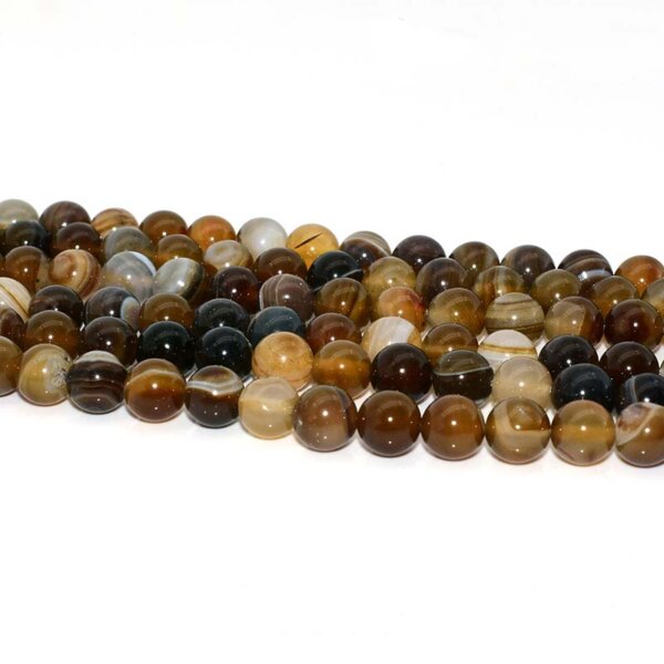 Brown agate beads in a vibrant mix