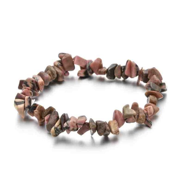 black line rhodonite chip bracelet