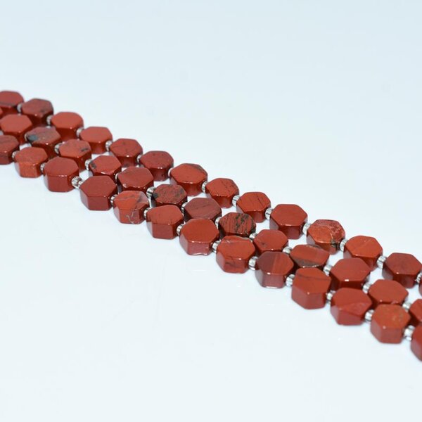 red jasper hexagon beads