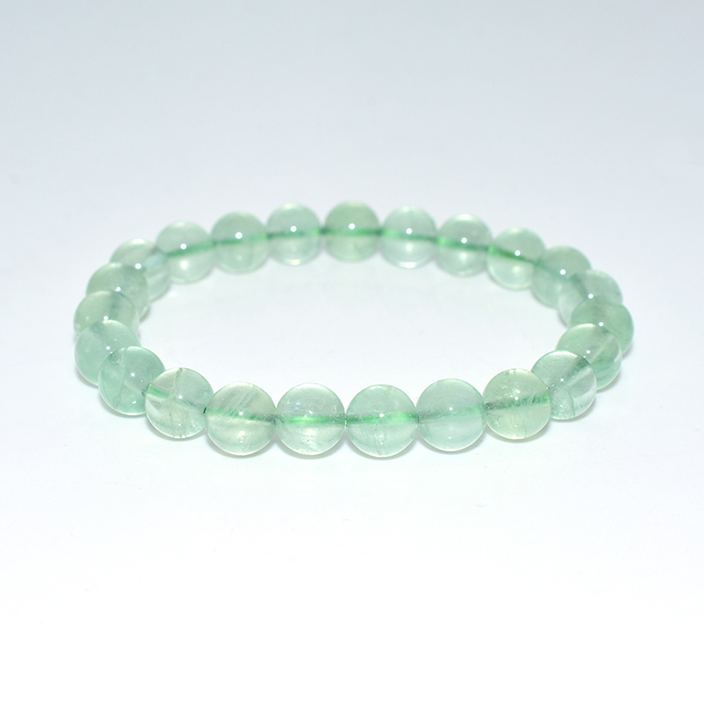 Round Green Fluorite Bracelet – 8mm crystal healing beads