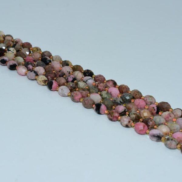 black rhodonite rice beads