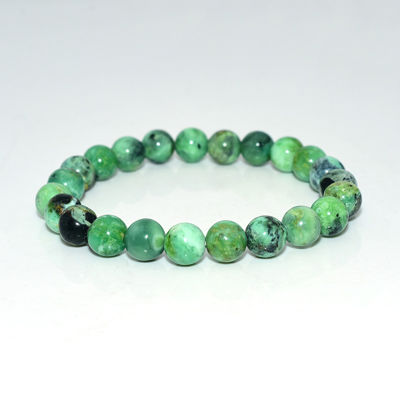 Variscite Bracelet with mixed green tones and gentle veining