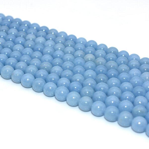 Angelite Beads in light blue with uniform size and natural texture