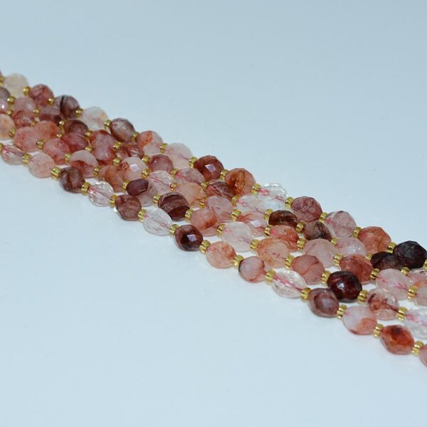 red glue flower rice beads