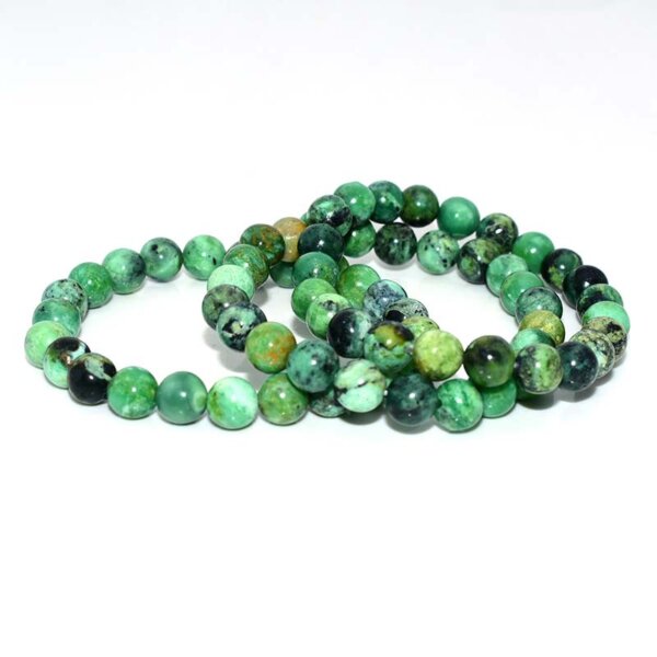 Double Variscite Bracelets – 8mm green beads for calm energy