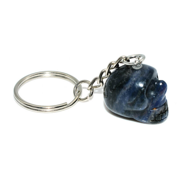 Blue Sodalite Crystal Skull Keychain