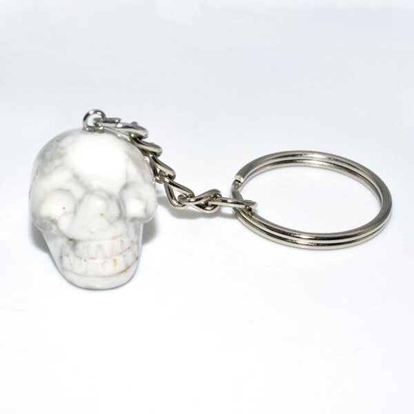 howlite Crystal Skull Keychain