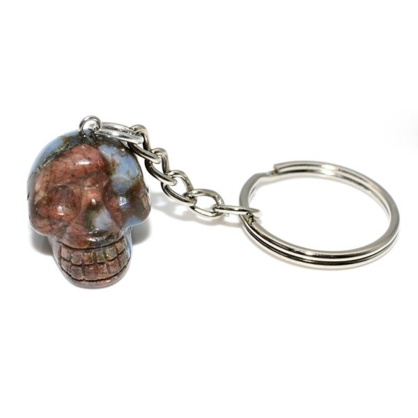 Liberite Crystal Skull Keychain