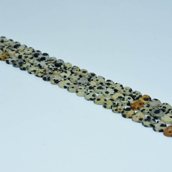 dalmatian jasper heart shaped beads