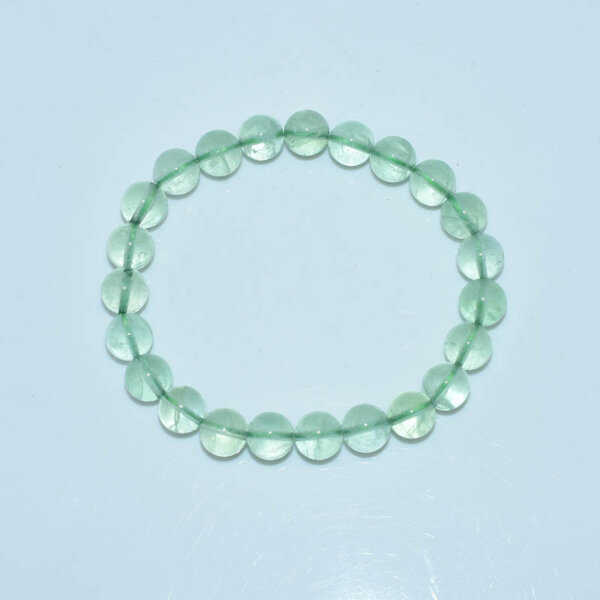Single Green Fluorite Bracelet on white background – 8mm beads
