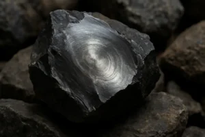 silver obsidian rough stone