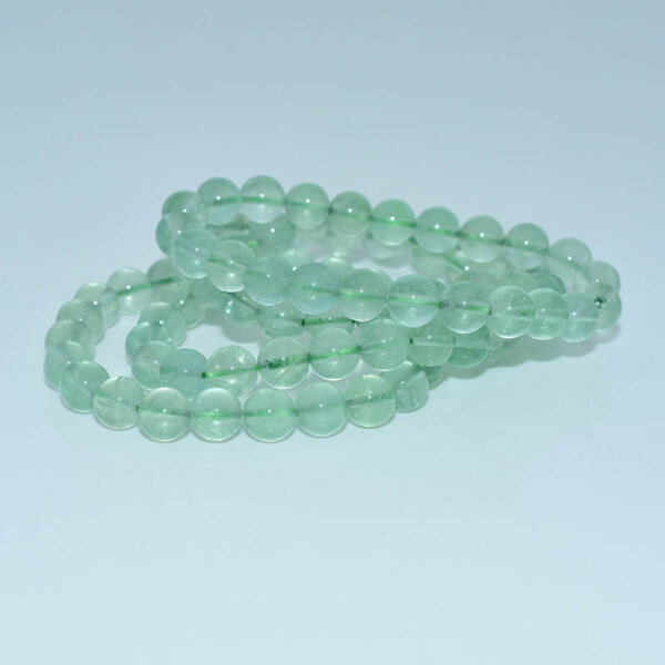 Stack of Green Fluorite Bracelets – translucent healing beads