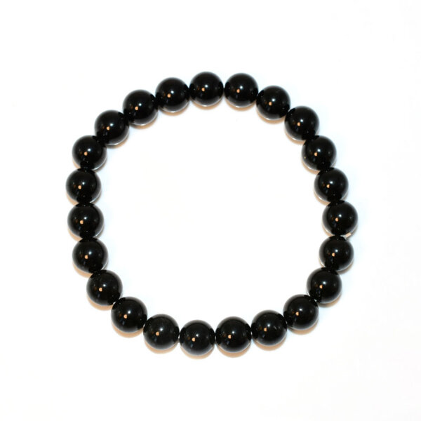 Round Black Spinel Bracelet shown from top view