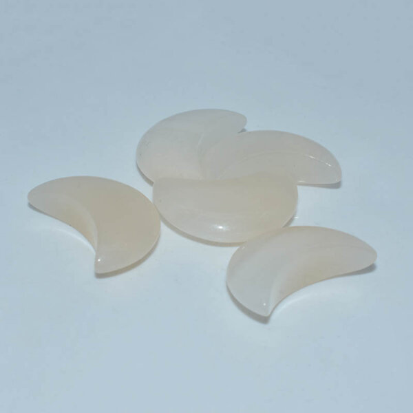 Pink Aventurine Moon Shaped Crystals – Smooth Creamy Crescent Stones