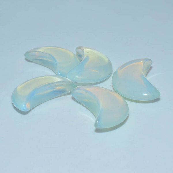 Opalite Moon Crystals – Iridescent White Glow Crescent Stones
